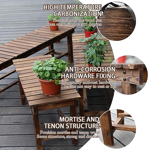 LSPYYDS Garden Bench for Outdoors 2-Person Wood Bench Weatherproof Outdoor Benches, Anti-Corrosion and Anti-Rust Garden Benche for Garden Patio Porch