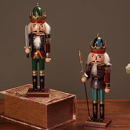 O-Toys Wooden Nutcracker Ornaments Christmas Decoration Figures Set Puppet Home Decor (12 Inch)