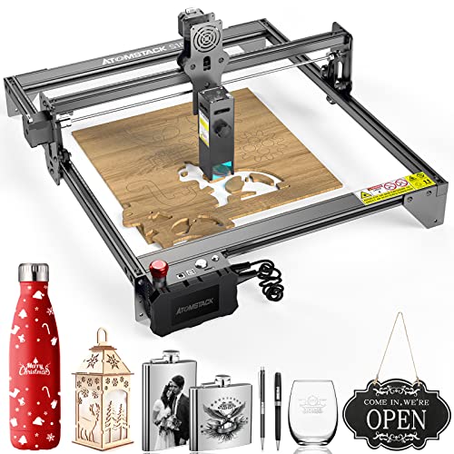 ATOMSTACK S10 Pro Laser Engraver, 10W Output Diode Laser Cutting Machine with 0.06*0.06mm Compressed Spot, 50W High Precision Laser Engraving - WoodArtSupply