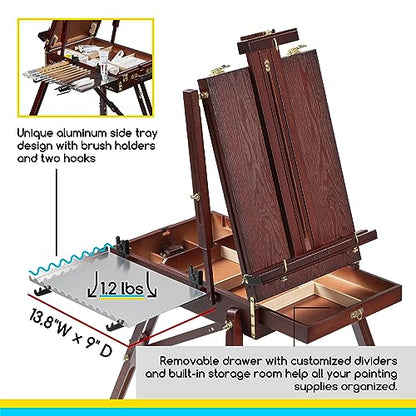 MEEDEN French Easel, Plein Air Easel, Art Easels for Painting Adult, Travel Easel, Easel Stand for Painting, Portable Artist Easel for Outdoor - WoodArtSupply