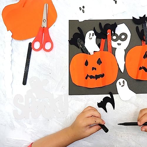 Ciieeo 3pcs Halloween Wood Cutouts White Blank Wooden Slices Happy Halloween Spooky Trick or Treat Unfinished Wooden Pieces Sign for Painting Art Ciieeo