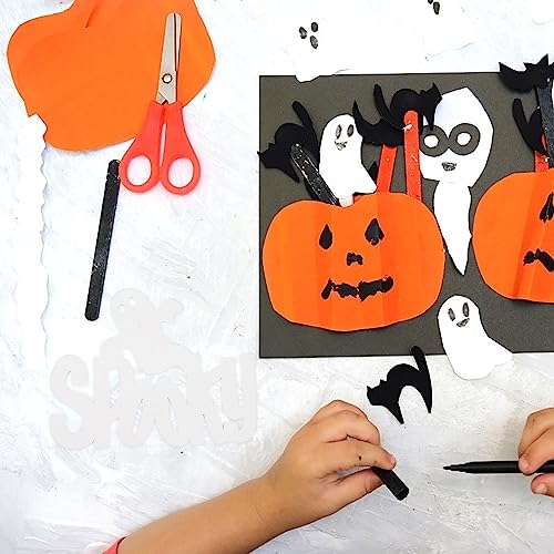 Ciieeo 3pcs Halloween Wood Cutouts White Blank Wooden Slices Happy Halloween Spooky Trick or Treat Unfinished Wooden Pieces Sign for Painting Art