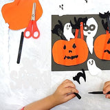 Ciieeo 3pcs Halloween Wood Cutouts White Blank Wooden Slices Happy Halloween Spooky Trick or Treat Unfinished Wooden Pieces Sign for Painting Art Ciieeo