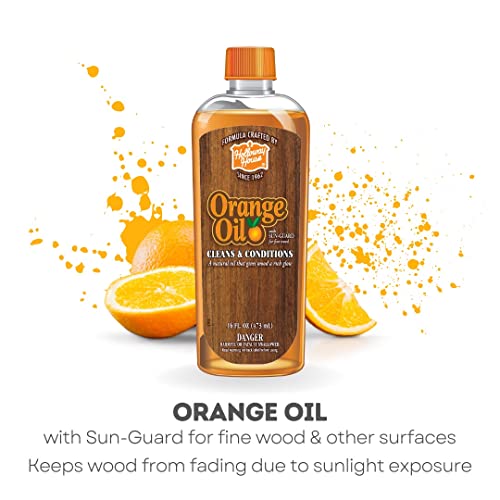 Holloway House Orange Oil Cleaner 16oz w/ Sun-Guard for Fine Wood, Cleans & Conditions, Removes Soap Scum from Shower Doors, Stainless, Tile & Sinks, - WoodArtSupply