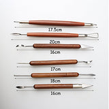 Fashion Road 6Pcs Clay Sculpting Tools, Clay Tools Pottery Tools Wooden Handle Double-Sided Set for Pottery Ceramics Sculpting FASHIONROAD