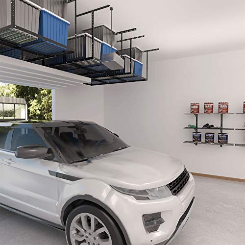 FLEXIMOUNTS 2 Pack 3x6 Overhead Garage Storage Adjustable Ceiling Storage Rack 72" Length x 36" Width x 40" Height (Black) - WoodArtSupply