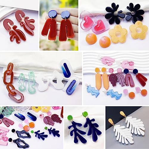 ZQYSING (4 Pack) Resin Earring Molds, Resin Jewelry Molds Variety Shape Silicone Pendant Molds for Women Girls Epoxy Resin Earrings ZQYSING