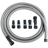 Cen-Tec Systems 94709 Quick Click 16 Ft. Hose for Home and Shop Vacuums with Expanded Multi-Brand Power Tool Adapter Set for Dust Collection, Silver Cen-Tec Systems