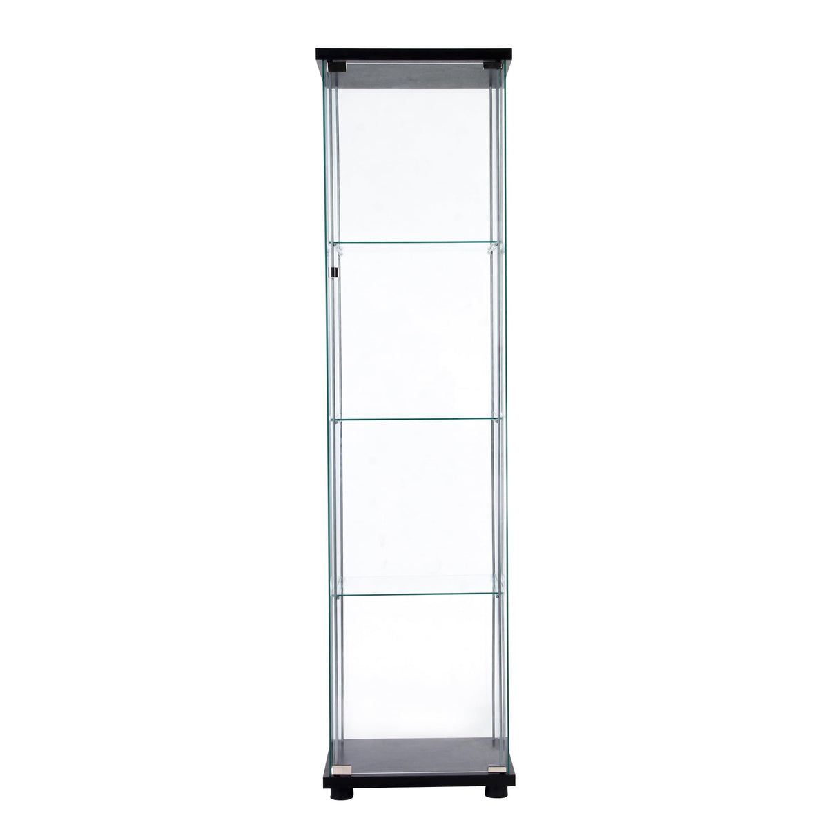Zacis Contemporary 4-Tier Glass Display Cabinet with Doors - Stylish Floor Standing Curio for Home Decor Zacis