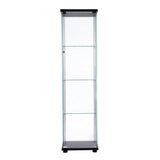 Zacis Contemporary 4-Tier Glass Display Cabinet with Doors - Stylish Floor Standing Curio for Home Decor Zacis