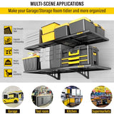 Aecxm 2pack-1.64x4ft Garage Storage Rack Floating Wall Shelves Garage Shelves Heavy Duty Sturdy Wall Shelves Wall Mounted Shelves (Black) Aecxm