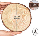8Pack 6"-7" Round Rustic Woods Slices Unfinished Wood Great for Weddings Centerpieces Craft TAI JI