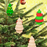 SEWACC Wood Decor 10pcs Unfinished Wooden Christmas Trees Mini Wood Christmas Trees Blank Wood Xmas Tree Wooden Dolls for DIY Arts Crafts Drawing SEWACC