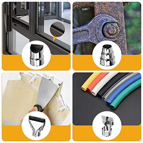 Heat Gun, PRULDE HG0080 Hot Air Gun Kit Dual Temperature Settings 752℉-1112℉ with 4 Nozzles for Crafts, Shrink Wrapping/Tubing, Paint Removing PRULDE