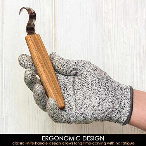 BeaverCraft Hook Knife Wood Carving SK1S Spoon Carving Knife with Leather Sheath - Wood Carving Hook Knife - Spoon Bowl Carving Tools - Wood Carving BeaverCraft