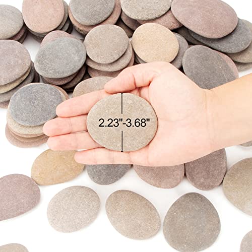 [About 98 PCS - 103 PCS](18.1 Pounds) Painting Rocks,2.23"-3.68" River Rocks,Flat Stones - WoodArtSupply