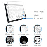 Black A4 Dimmable LED Artcraft Light Box Tracer Slim Light Pad Portable Tablet, USB Power Cable Copy Drawing Board Tracing Table for Artists LooEooDoo