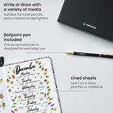 ARTEZA Journal Gift Set, 6 x 8 Inches, 96-Sheet Notebook with Double-Sided Lined Paper and 1 Black Ink Pen, Black and White Design, Office Supplies ARTEZA