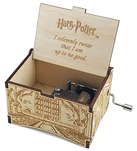 TheLaser'sEdge, Hogwarts Castle, Harry Potter Music Box with Hedwig's Theme - Solemnly Quote - WoodArtSupply