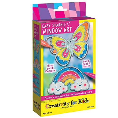 Creativity for Kids Easy Sparkle Window Art - Paint Your Own Sun Catchers (Rainbow and Butterfly), Multi - WoodArtSupply