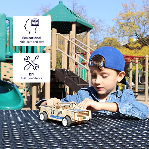 TOYLOGS Wooden Car Model Kit Truck - DIY 3D Puzzle Toy with Remote Control, Solar Power Panel - STEM Projects for Kids Ages 8-12, Educational Science TOYLOGS