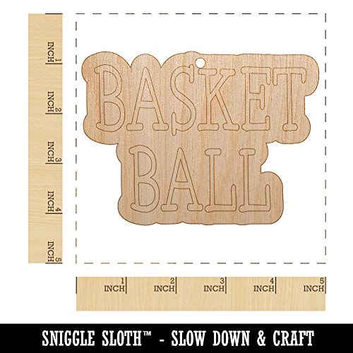 Basketball Fun Text Unfinished Craft Wood Holiday Christmas Tree DIY Pre-Drilled Ornament Sniggle Sloth