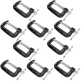 MUKCHAP 10 PCS 2 Inch C-clamp, Small C Clamps, Mini G Clamps for Woodworking or Metal Workpiece, Black MUKCHAP
