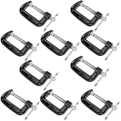 MUKCHAP 10 PCS 2 Inch C-clamp, Small C Clamps, Mini G Clamps for Woodworking or Metal Workpiece, Black MUKCHAP