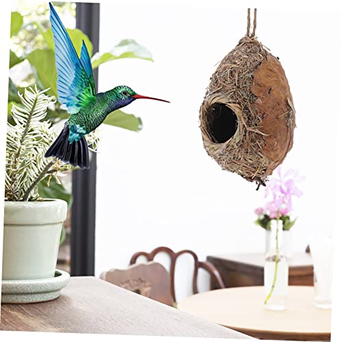 Yardwe 2pcs Straw Bird Nest Bird Houses for Outside Hanging Bird Hideaway Toy Parrot Bird Cage Birds Supplies Unfinished Birdhouses Hanging Birds