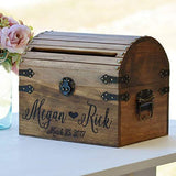 Personalized Wedding Card Box Wood Wedding Card Box with Slot Option 5th Anniversary Gift Wedding Memory Chest Custom Keepsake Trunk Generic