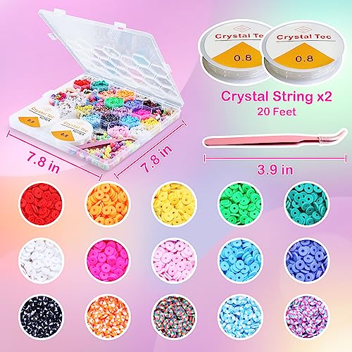 Goody King 3600+pcs Clay Beads Bracelet Making Kit for Beginner Heishi Beads Letter Beads 30 Color+ with Charms Kit for Jewelry Making Clay Beads DIY - WoodArtSupply