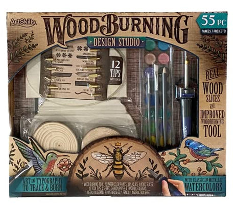 ArtSkills Wood Burning Tool Kit - 55 Piece Deluxe Woodburning Arts and Craft Kit for Teens and Adults WoodArtSupply