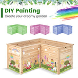 Giantex Raised Garden Bed, 47.5x47.5x24.5 Inch Wooden Planter Box, Outdoor L-Shaped Deep Garden Bed for Sapling Flower Herb Vegetable Fruit Giantex