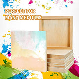 YoleShy 6 Pcs 8'' x 8'' Unfinished Wood Cradled Painting Panel Boards for Arts & Craft - Wooden Canvas Panels YoleShy