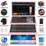 iBayam Art Supplies, 150-Pack Deluxe Wooden Art Set Crafts Drawing Painting Kit with 1 Coloring Book, 2 Sketch Pads, Creative Gift Box for Adults iBayam