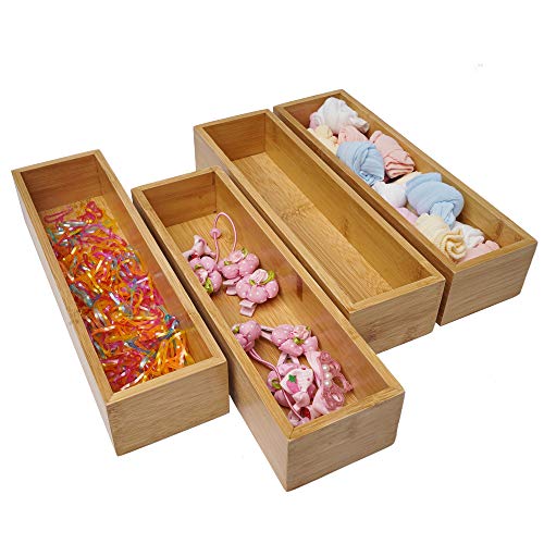 Aviboo Cabinet Drawer Organizer and Storage Tray Box Dividers Set Made of Bamboo Wood, Multipurpose Holder for Craft, Sewing, Office, Bathroom, - WoodArtSupply