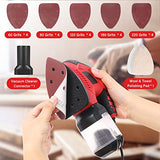 Sander, 200W Compact Electric Sander with 20Pcs Sandpapers & 2Pcs Polishing Pads, 14000 RPM, Hand Sanders with Efficient Dust Collection System for Vistreck