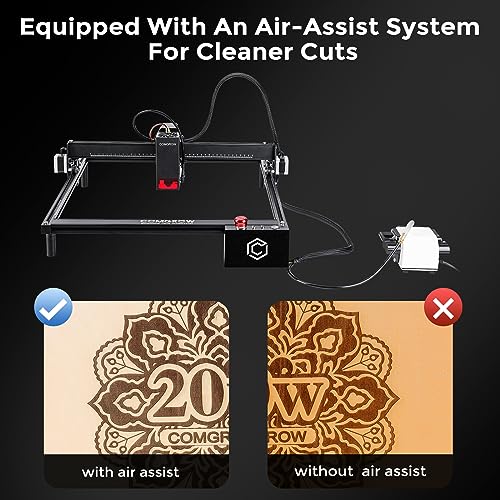 Comgrow Z1 Pro 20W Output Laser Engraver for Wood and Metal with Air Assist,Laser Cutter and Engraver Machine 25000mm/Min Engraving Speed and App - WoodArtSupply