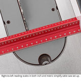 Woodpeckers Hexscale Rule, 12 Inch / 300MM, 6-in-1 Woodworking Ruler with Stop, Inch & MM Graduations, Zero Centering Scale, R2L & L2R Measuring Woodpeckers