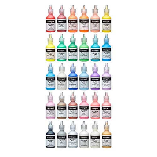 KINGART Permanent Fabric Paint, Set of 30 Colors, 30ml Bottles, Washer & Dryer Safe, Textile Paint for Clothes, T-Shirts, Jeans, Bags, Shoes, Art and - WoodArtSupply