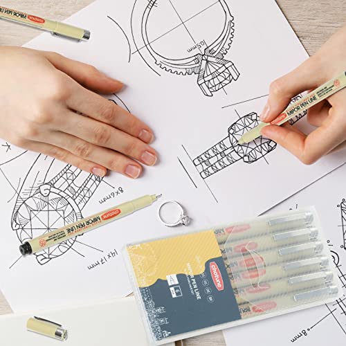 6pcs Fineliner Ink Pens, Black Micro Fine Point Drawing Pens Waterproof  Archival Ink Multiliner Pens for Artist Illustration, Sketching, Technical  Drawing, Anime, Manga, Scrapbooking