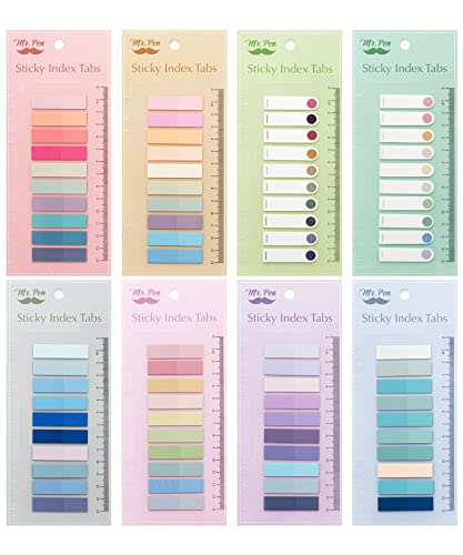 Mr. Pen- Sticky Tabs, 1600 Pcs, Colorful Book Tabs, Transparent Sticky Tabs for Books, Sticky Note Tabs, Page Markers Tabs, Book Markers, Page Tabs, Mr. Pen