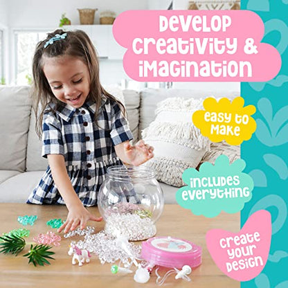 Amitié Lane Arts & Crafts DIY Terrarium w/Augmented Reality App. Unicorn Toys Gifts for Girls 6-8. Arts and Craft Unicorn Birthday Gifts for Kids - WoodArtSupply