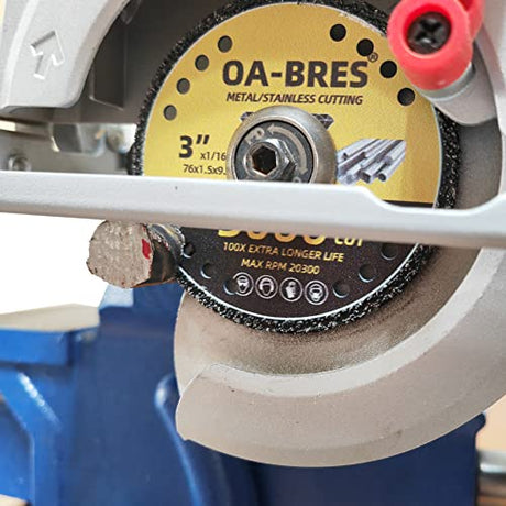 3Pack Diamond Cut Off Wheels, 3 Inch(75MM) Metal Cutting Wheel with 3/8 Inch(9.5MM) Arbor, Diamond Disc with 5000+ Cuts on Rebar, Steel, Iron and OA-BRES