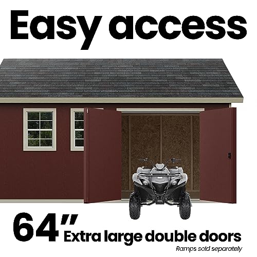 Handy Home Products Scarsdale 12x16 Do-it-Yourself Wooden Storage Shed with Floor Tan Handy Home Products