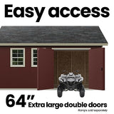 Handy Home Products Scarsdale 12x16 Do-it-Yourself Wooden Storage Shed with Floor Tan Handy Home Products