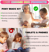 MontoSun Bead Bracelet Making Kit, Friendship Bracelets Making Beads Kit, Pony Beads Charms Beads Clay Flower Letter Beads for Jewelry Making Kit, MontoSun