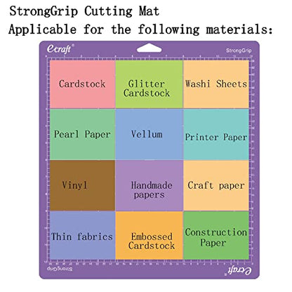 ecraft 12"X12" Cutting Mat for Cricut Explore One/Air/Air 2/Maker 3 Pieces Strong Adhesive Sticky Purple Quilting Cut Mats Replacement for - WoodArtSupply