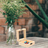 Sewroro 2pcs Box Wooden Storage Box Jewelry Unfinished Wood Crafts Wooden Berry Baskets Wooden Storage Crates Tote Bins for Storage with Lid Sewroro