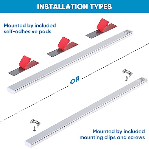 Litever Plug-in Under Cabinet Lighting Kit with Adapter, Dimmer, 2 pcs 12 Inch USB LED Light Strips. Dimmable Linkable for Kitchen Counter, Litever